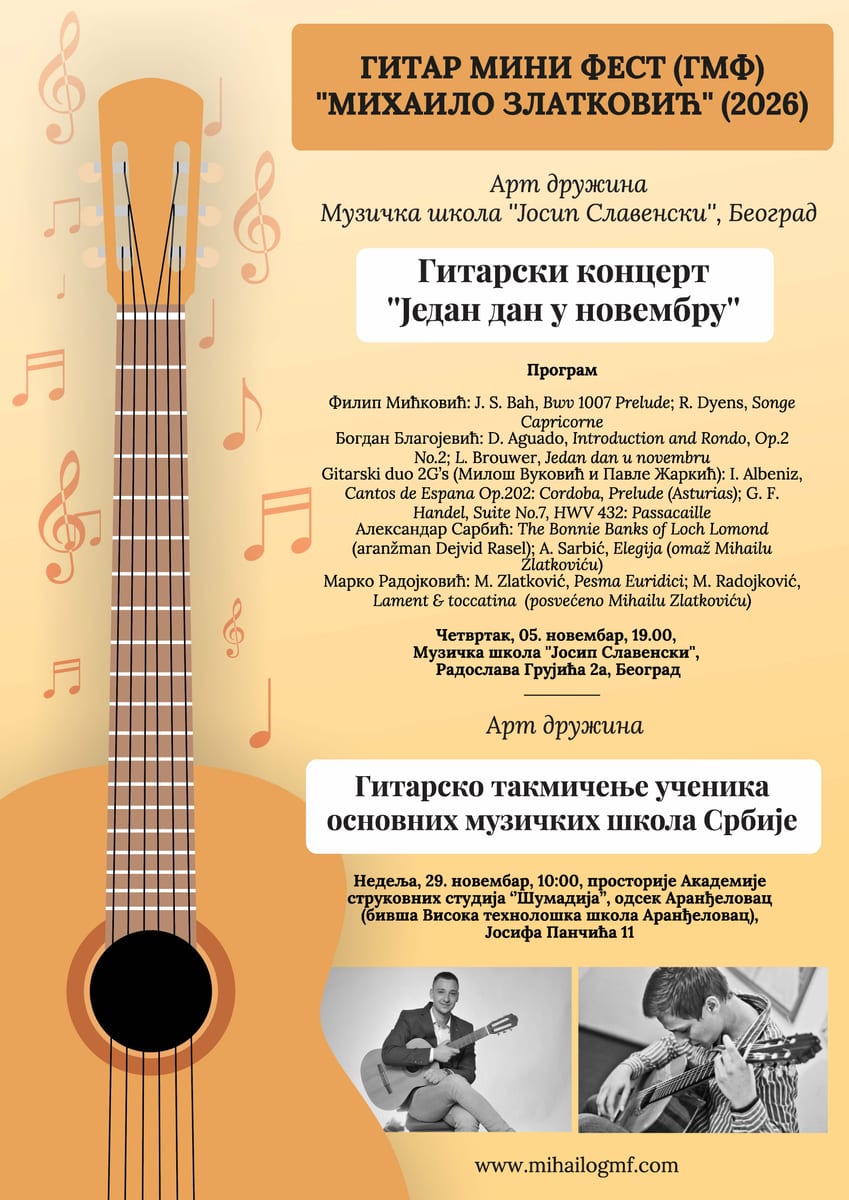 Гитар мини фест „Михаило Златковић“ 2026