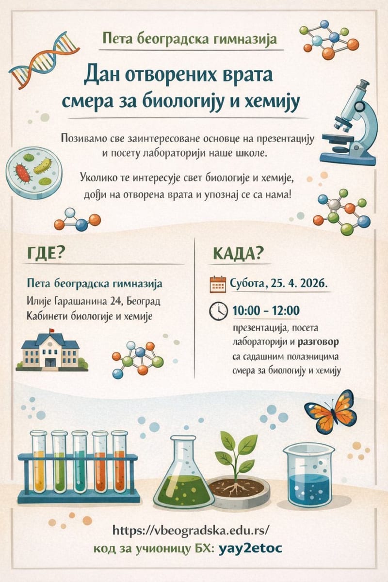 Dan otvorenih vrata smera za biologiju i hemiju